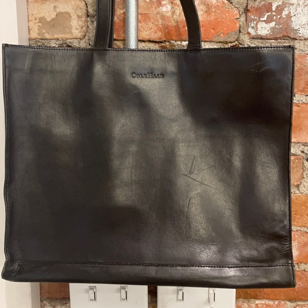 Cole Haan black leather purse/tote